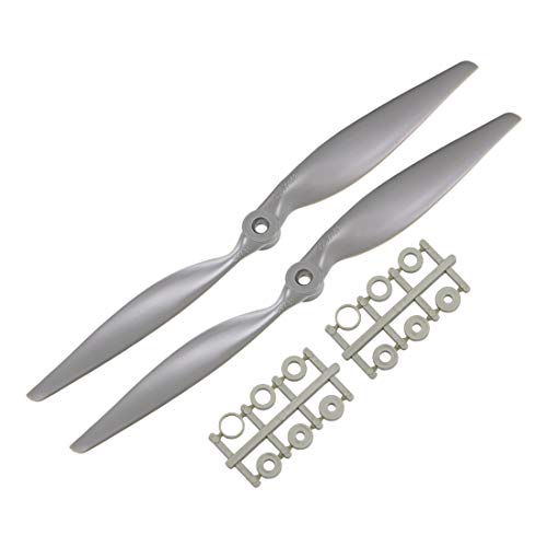 uxcell RC Propellers CW 12x6 Inch 2-Vane for Airplane Nylon Gray 2Pcs with Adapter Rings - size: 12x6 inch