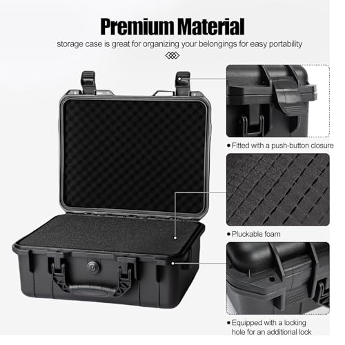 Hard case Waterproof Hard Case with DIY Customizable Foam Insert Portable Protective for Camera Drones Equipments Tools Test Instruments 16.9''x13.7''x7.1'' - color: 16.9''x13.7''x7.1''