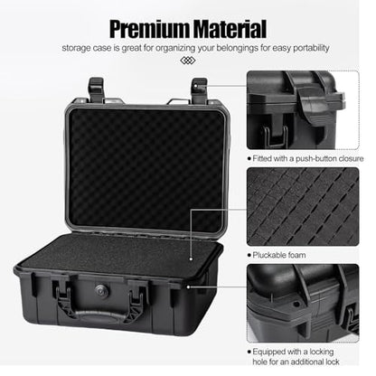 Hard case Waterproof Hard Case with DIY Customizable Foam Insert Portable Protective for Camera Drones Equipments Tools Test Instruments 16.9''x13.7''x7.1'' - color: 16.9''x13.7''x7.1''