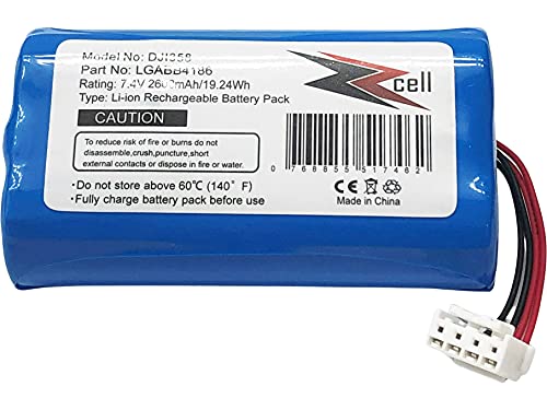 ZZcell® Battery Replacement for DJI LGABB4186, RC03012, Phantom 3 Standard, Phantom 3 4K GL358WB Remote Control 7.4V 2600mAh