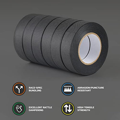 Lichamp 6-Pack Cloth Electrical Tape Automotive, 3/4 in x 66ft x 5.9 mil