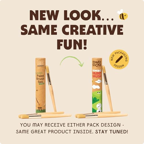 Honeysticks Jumbo Paint Brushes Set (3 Pack) - Large, Easy to Hold and Use - size: Jumbo