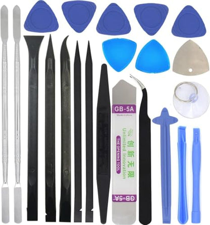 22-in-1 Precision Electronics Repair Opening Pry Tools Kit - Metal & Plastic Spudger, ESD Tweezers & Ultra-Thin Disassembly Scraper Set for iPhone, iPad, Laptop, Xbox, Switch, Game Console