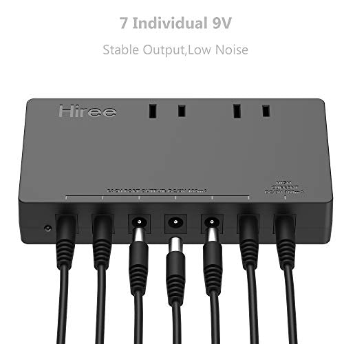 Hiree Guitar Pedal Power Supply 7 DC Output for 9V Effect Pedal Board with 2 AC Outlets for Charging Speaker, Musical Instruments - color: 9v