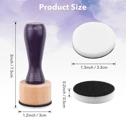 26 Pcs/Sets Ink Blending Tool Sets, Include 2 Pcs Round Ink Mini Applicator Tools and 24 Pcs Replacement Refill Foam Pads for Drawing Distressing Blending Scrapbooking & Stamping Supplies (Blue) - color: Blue
