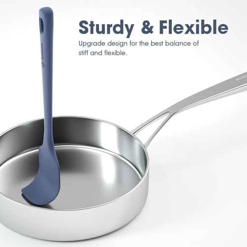 ChefAide 5 Pieces Silicone Spatulas Set, Heat Resistant Rubber Spatula - color: Blue, size: 5 pieces