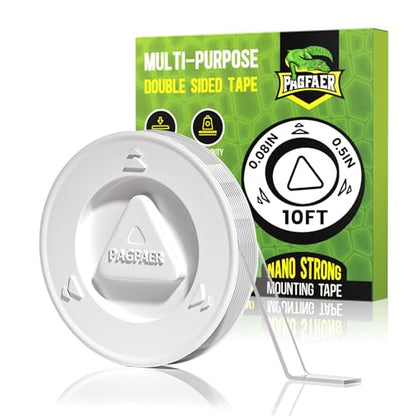 Double Sided Heavy Duty Nano Tape, Strong Mounting Tape 1/2” x 10ft - size: thick