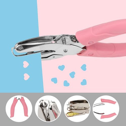 Rongon 1/4in Heart Shaped Hole Puncher, 2PCS Single Paper Punch - size: 2 Pcs Heart Shaped