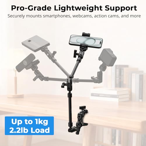 SMALLRIG 26" Magic Arm with Super Clamp, Overhead Phone Mount w/Cable Clip - style: Double Ball Joints with Cable Clip