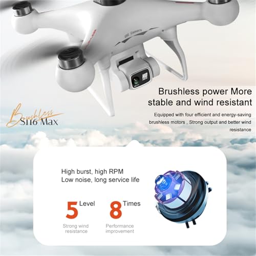 ikaufen S116 Drone with Camera for Adults GPS RC Drone With 4K HD Dual Camera WiFi FPV Foldable Quadcopter Aircraft +1 Battery - size: S116 Dual Camera No Screen Control + 1 Battery
