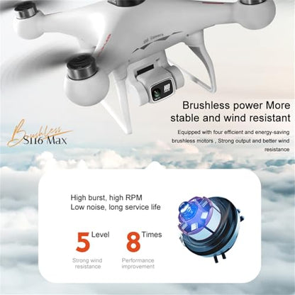 ikaufen S116 Drone with Camera for Adults GPS RC Drone With 4K HD Dual Camera WiFi FPV Foldable Quadcopter Aircraft +1 Battery - size: S116 Dual Camera No Screen Control + 1 Battery