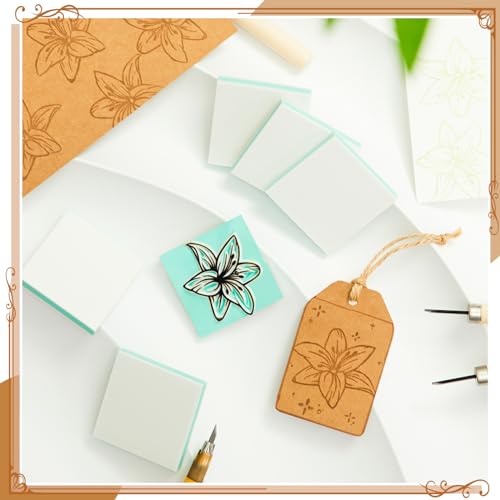 Frienda 72 Pcs 2" x 2" Rubber Carving Block Printmaking Stamp, White Green - color: White Green