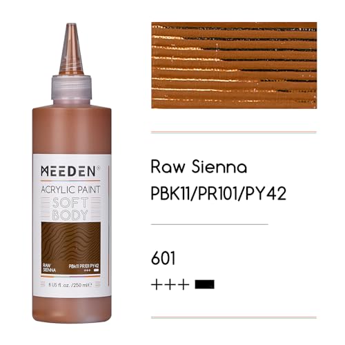 MEEDEN Raw Sienna Acrylic Paint: Matte Finish 250ml/8.45oz Soft Body - color: Raw Sienna