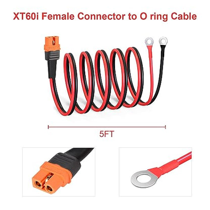 ELFCULB XT60i to O Ring Terminal Cable 10AWG 5FT for Power Stations - color: 10AWG, size: 5FT