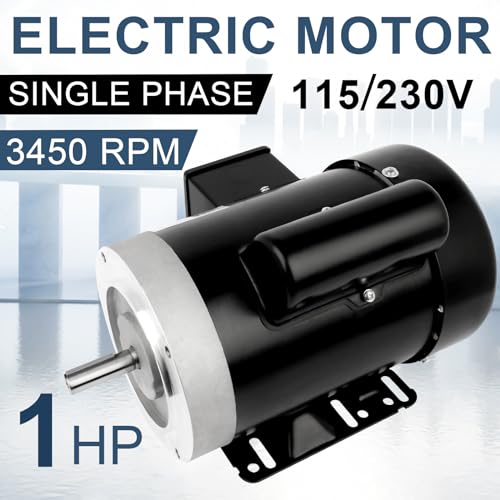 1HP General Electric Motor Single Phase 3450 RPM 115/230V 56C Frame CW/CCW - size: 1HP