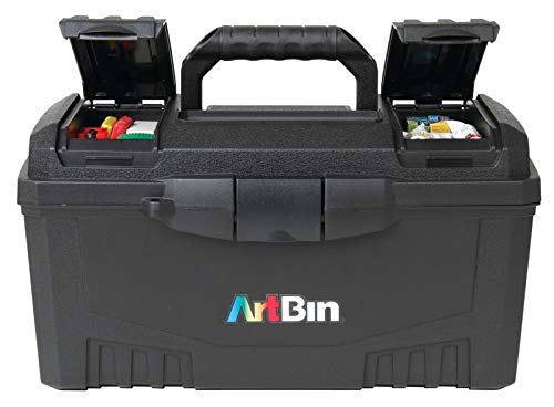 ArtBin Twin Top 17-Inch Craft Supply Box with Handle, Black - color: Black