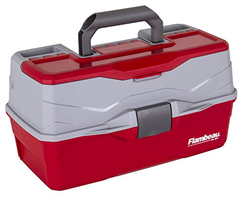 Flambeau Outdoors 6383 3-Tray Tackle Box, 32 Compartments, Red and Gray - color: Red/Gray