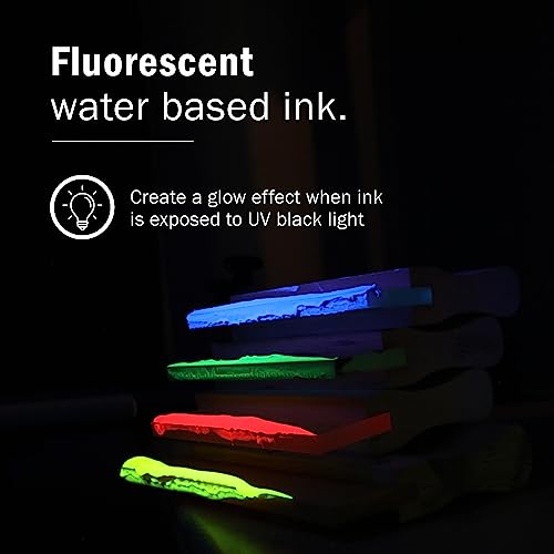 Ecotex® Water Based Screen Printing Ink Fluorescent Set (6 Color, 8 oz.) - size: 8 fl oz