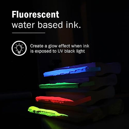 Ecotex® Water Based Screen Printing Ink Fluorescent Set (6 Color, 8 oz.) - size: 8 fl oz