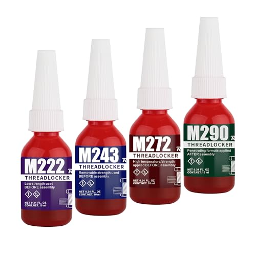 Realth 10 ml 4 Pack Thread Locker M222 M243 M272 M290 - style: M222/M243/M272/M290