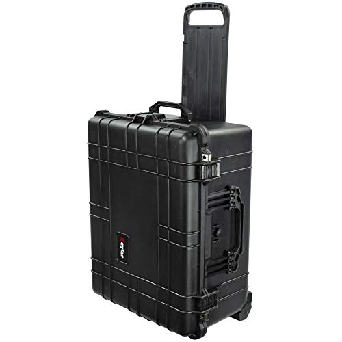 Eylar XL 23.75" Protective Roller Camera Hard Case for Cameras, Drones, Tools, and AV Equipment with IP67 Waterproof, Shock Resistant, and Customizable Foam Inserts (Black)