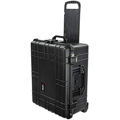 Eylar XL 23.75" Protective Roller Camera Hard Case for Cameras, Drones, Tools, and AV Equipment with IP67 Waterproof, Shock Resistant, and Customizable Foam Inserts (Black)
