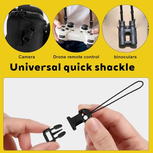 6 Pcs Black Quick Release Camera Strap QD Loops Connector Adapter Adjustable Quick Release Buckles Camera Quicks Releases Lanyard Clip for All Compact Digital Cameras Binoculars Drone Remote Control
