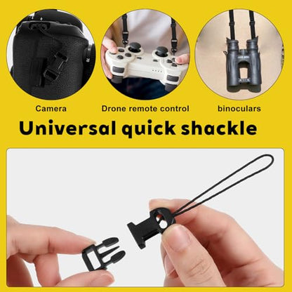6 Pcs Black Quick Release Camera Strap QD Loops Connector Adapter Adjustable Quick Release Buckles Camera Quicks Releases Lanyard Clip for All Compact Digital Cameras Binoculars Drone Remote Control
