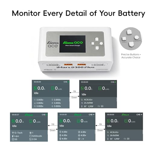 Gens ace Imars D300 Plus Dual Channel RC Battery Charger AC 300W/DC 700W