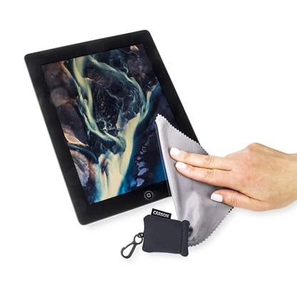 Carson Stuff-It Microfiber Lens Cloth Cleaning System for Eyeglasses, Smartphones, Tablets, Optics, Lenses, Cameras and More - color: Black