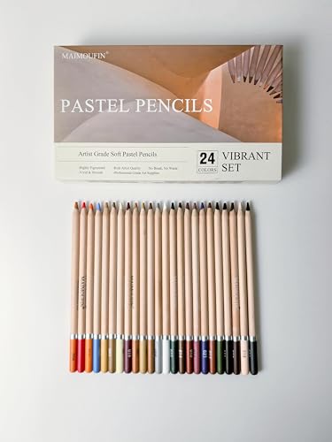 24‑Color Soft Pastel Pencils, Professional Artist Drawing Pencils - color: Brown