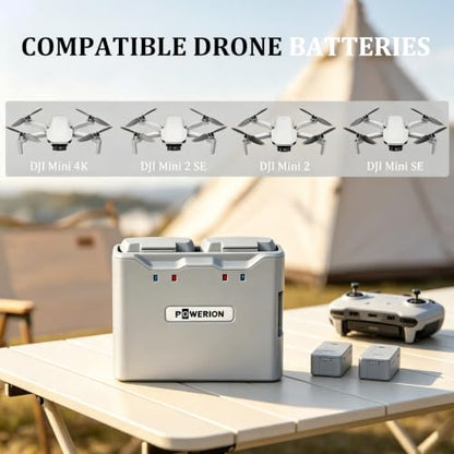 Two-Way Charging Hub for DJI Mini 4K / 2/2 SE/SE Batteries, Dual Battery Charger Supports PD 30W Fast Charging for DJI Mini 4K/2 Series