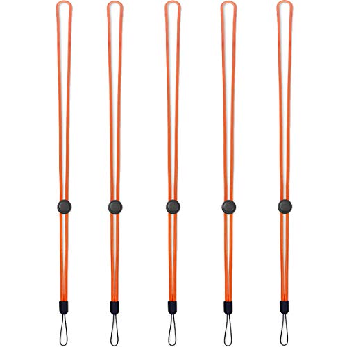 YOUOWO 5Pack Orange Lanyards Lightweight Circular Adjustable with Button - color: Orange