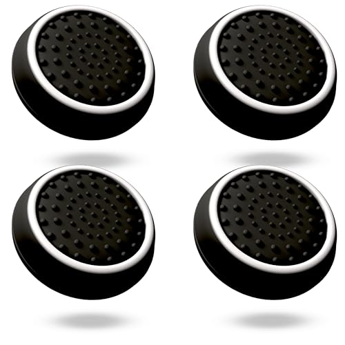 MatoSan 4 Thumbstick Grip Caps – Universal Silicone Controller Covers – Enhanced Grip, Precision & Protection – Anti-Slip Joystick Accessories for All Modern Game Controllers - size: 4 Black Set