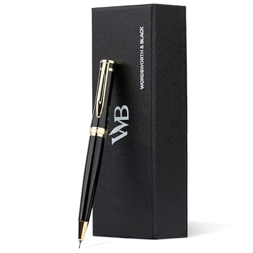 Wordsworth & Black Luxury Metal Mechanical Pencil 0.7mm for Writing, Black - color: Black Gold