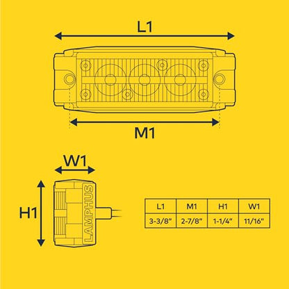 LAMPHUS NanoFlare 4pc 3W White LED Police Grill Strobe Warning Lights - color: White, size: 3W - 4 Pack