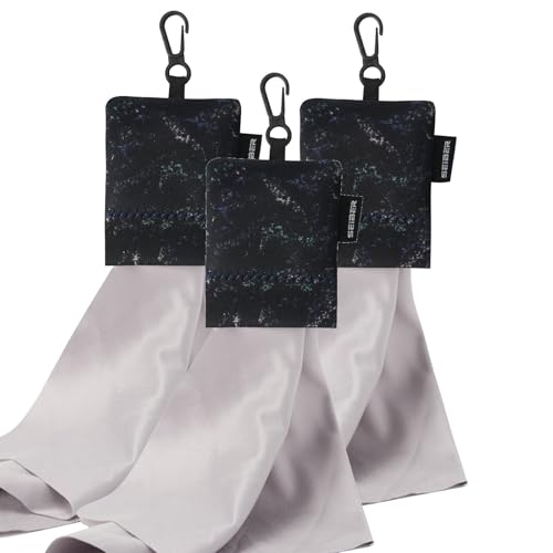 SEIBER Microfiber Eyeglass Cleaning Cloth,With Neoprene Pouch, 3p,Camo Dark - color: Camo Dark-(3pack)