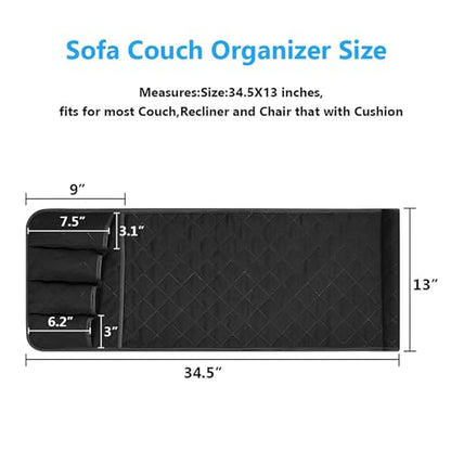 Armchair Caddy for Recliner, Non Slip Sofa Arm Organizer, Black - color: BLACK