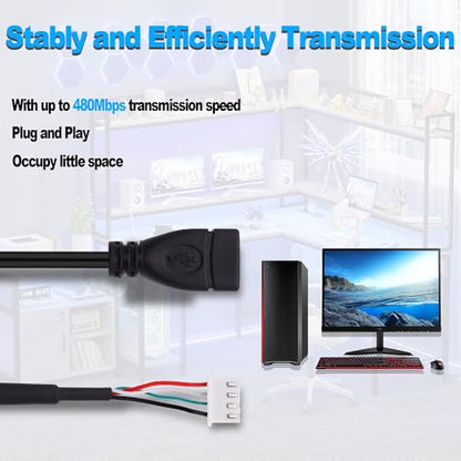 USB A Female to XH2.54 4Pin Motherboard Connector Converting Cable 30cm - style: Female