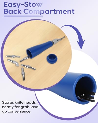 UCEC Blue 6-Blade Linocut Carving Kit for Block Printing & Stamp Making - color: 1pc Linoleum Knife(blue)