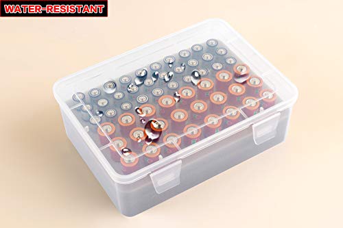 Battery Organizer Storage Box, Garage Case Holder for 24* AA, 30* AAA Batteries (Bag Not Include Batteries Pack) (white) - color: white
