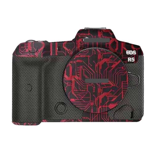 Anti-Scratch Camera Skin Wrap R5 Sticker Coat Vinly Protective Film Body Protector Decals Cover for Canon EOS R5 R 5 (Circuit Red) - color: Circuit Red