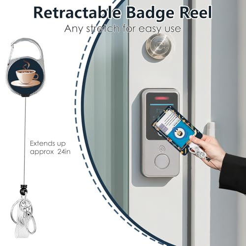 Book Lover Lanyards for ID Badge, ID Badge Holder with Retractable Reel - color: Reading