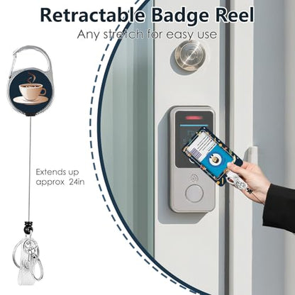 Book Lover Lanyards for ID Badge, ID Badge Holder with Retractable Reel - color: Reading