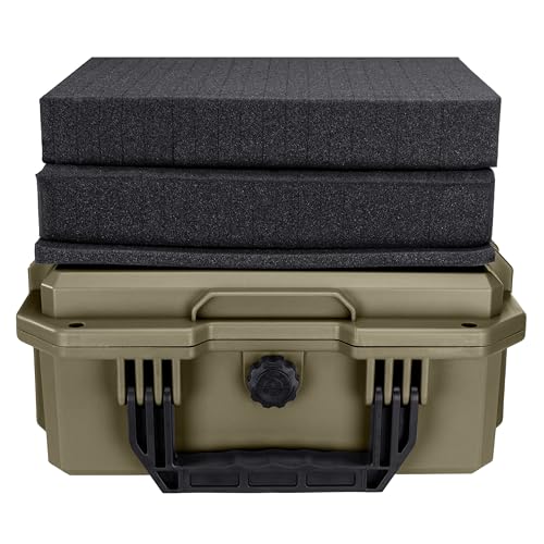 Eylar 13.8" Intact Series Compact Hard Camera Case, Lightweight and Durable Stacker Design with Foam - color: Dark Earth