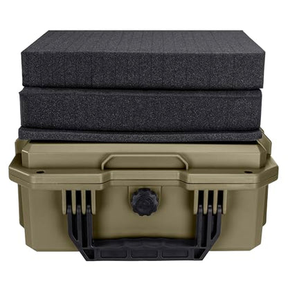 Eylar 13.8" Intact Series Compact Hard Camera Case, Lightweight and Durable Stacker Design with Foam - color: Dark Earth