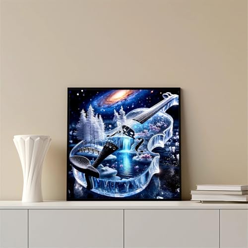 Violin DIY Diamond Art Kits for Adults, Winter 5D Diamond Painting Kits - color: CM070