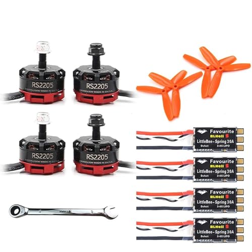 SPARKHOBBY RS2205 2205 2300KV CW CCW FPV Brushless Motor 3~4S Lipo 30A 4in1 ESC for RC Quadcopter Multicopter Racing Drones DIY (4PCS 2205 30A 5050) - style: 4PCS 2205 30A 5050