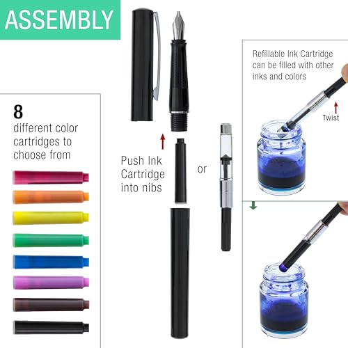 U.S. Art Supply 35-Piece Calligraphy Pen Set - 4 Pens, 5 Nibs, 22 Inks