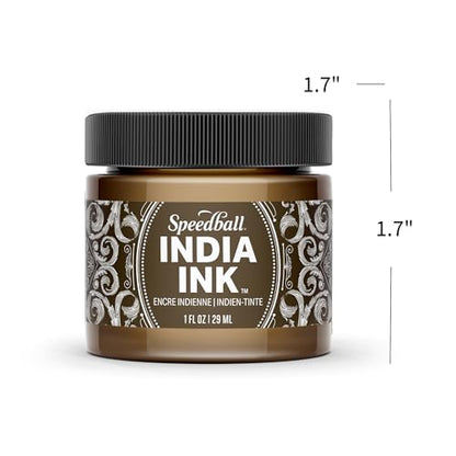 Speedball India Ink, Sepia, 1-Ounce - color: Sepia, size: 1 fl oz